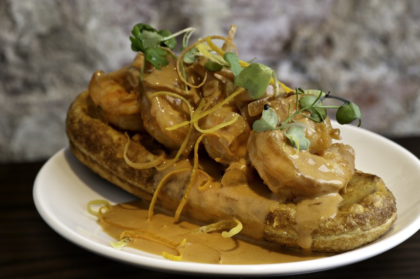 BBQ Shrimp Gaufre