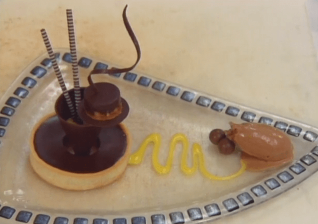 Banana-Chocolate Tart with Malted Milk Ice Cream