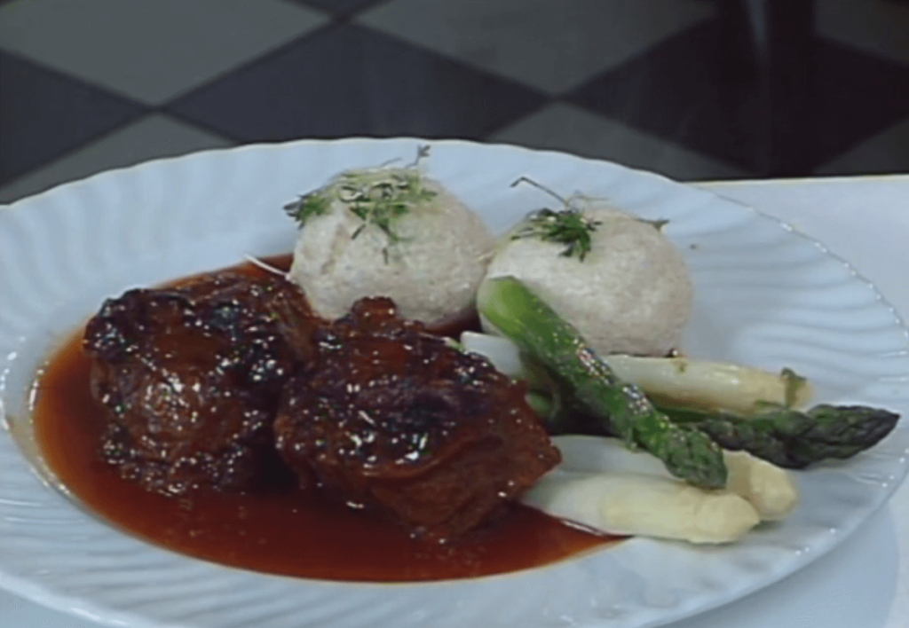 Oxtail Stew with Semolina Dumplings and Vegetables