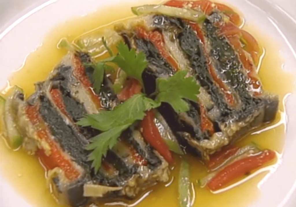 Eggplant and Roasted Red Pepper Terrine