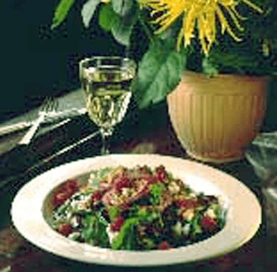 Tossed Seasonal Greens with Raspberry and Walnut Vinaigrette