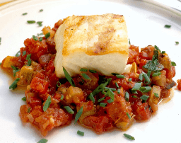 Halibut with Grilled Vegetable Ratatouille