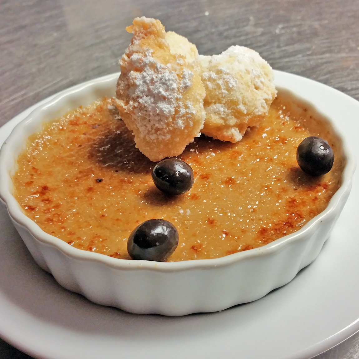 Cafe Au Lait Creme Brulee with Calas