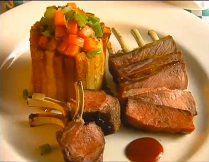 Baby Rack of Lamb with French-fried Shepherd’s Pies