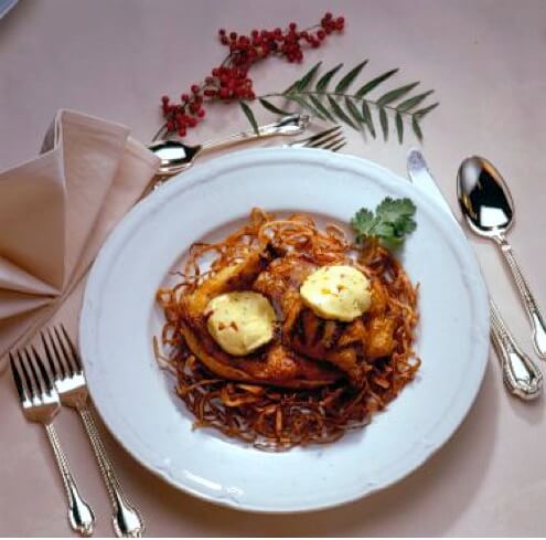 California Free-range Chicken with Smoked Chili Butter & Tobacco Onions
