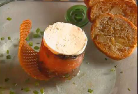 Parfait of Tuna and Salmon Tartares with Osetra Caviar and Crème Fraiche