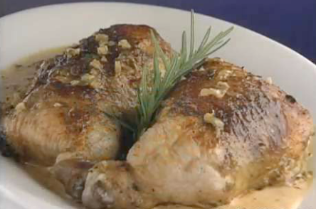 Roasted Chicken Stuffed with Crawfish Country Rice and Creamy Pan Gravy