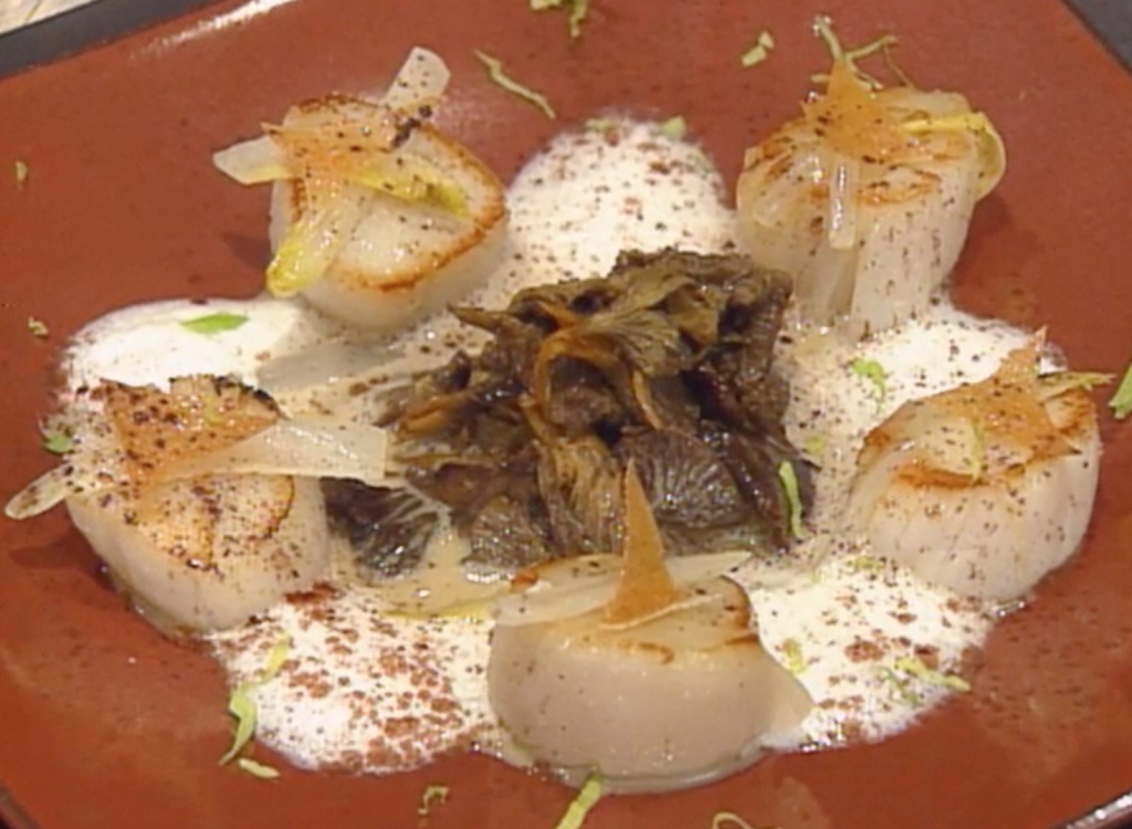 Scallops and Chanterelles with Endive