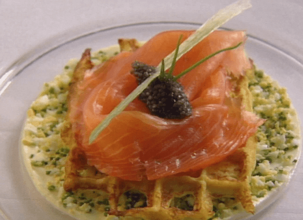 Potato Waffle with Salmon