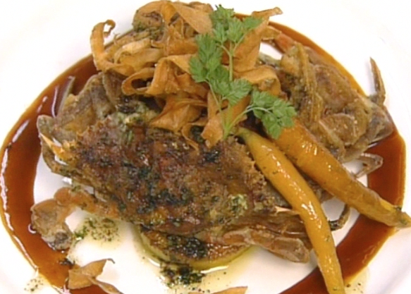 Sauteed Soft Shell Crab with Polenta