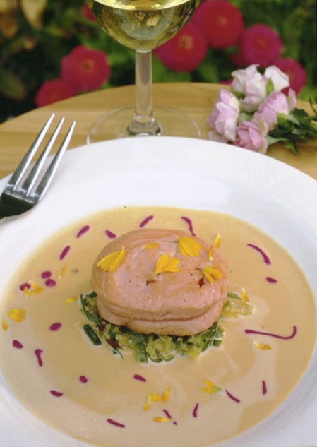 Alaskan King Salmon Tournedos with Sea Urchin Sauce
