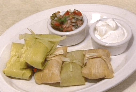 Green Corn Tamales with Salsa