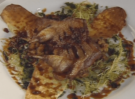 Squab with Lentils and White Onion Fondue