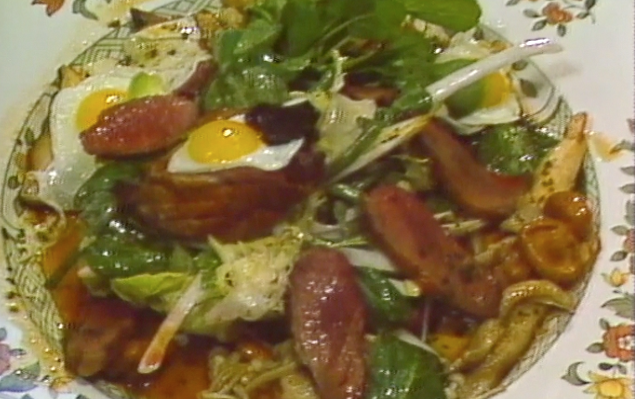 Squab Salad with Wild Mushrooms and Quail Eggs