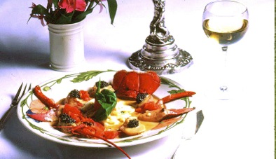 Lobster with Noodles, Basil, and Caviar