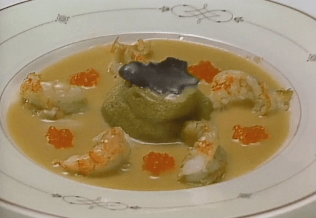 Mousse of Wild Mushrooms with Langoustines and American Caviar ▶