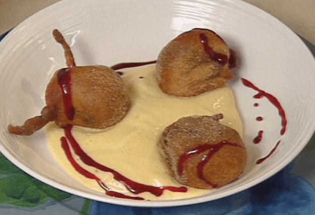Fried Apple-Poppy Seed Beignets with Sabayon ▶