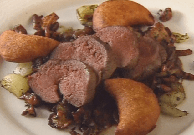Roast Leg of Venison with Ragout and Celery Root Pockets ▶