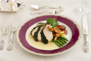 Herb-Crusted Chicken Breast with White Wine Butter Sauce ►