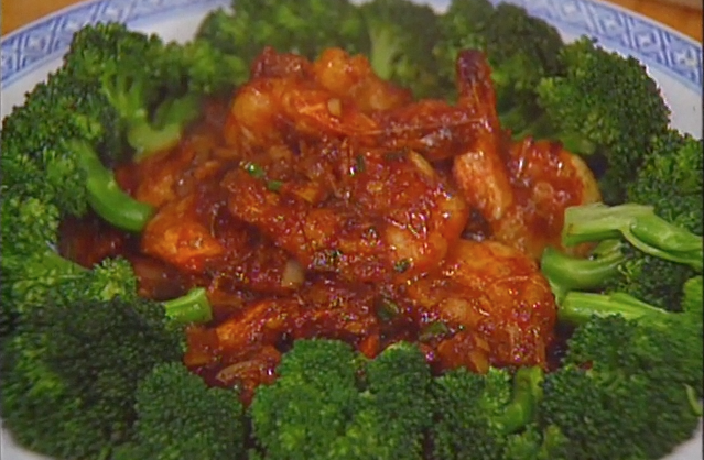Szechuan Dry-braised Prawns with Broccoli ►
