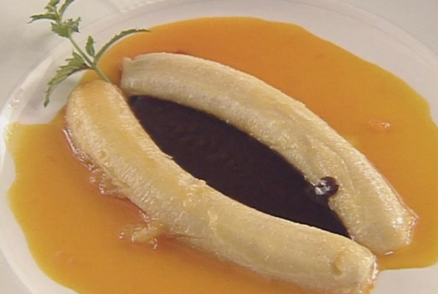 Flambeed Bananas with Two Sauces ►