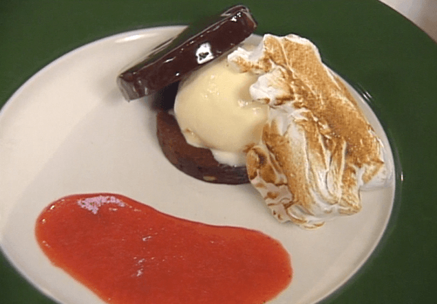 “Uptown Moon Pie” - Rich Pistachio Brownie with Ganache and White Chocolate Ice Cream ►