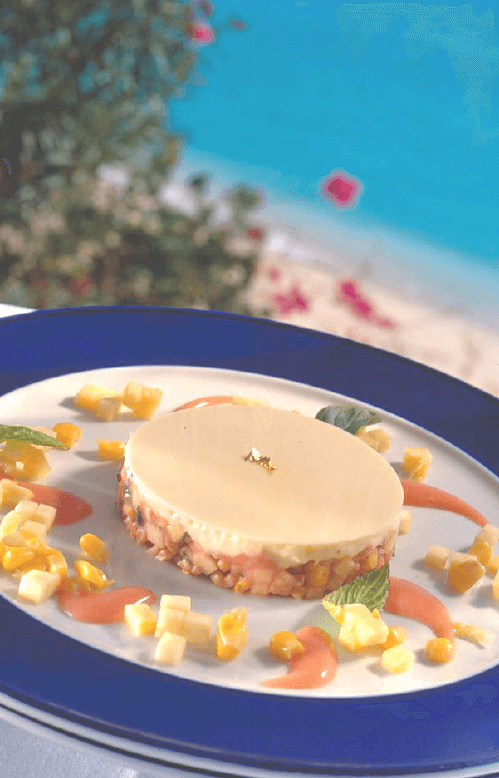 Fruits and Cereals Salad with Lemon Cream in a White Chocolate Crust