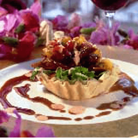 Kalua Ducklings with Mango-Tomato Relish and Chili Pepper Cream