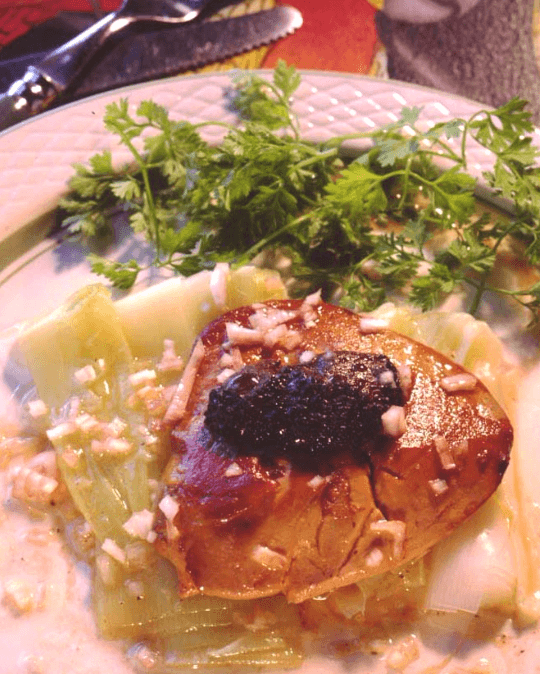 Foie Gras au Poireaux with Truffle Vinaigrette
