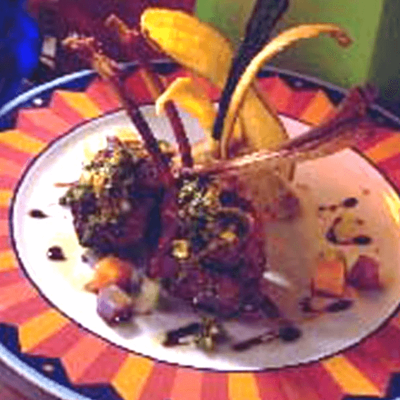 Lamb Chop with Mofongo and Cilantro Pesto
