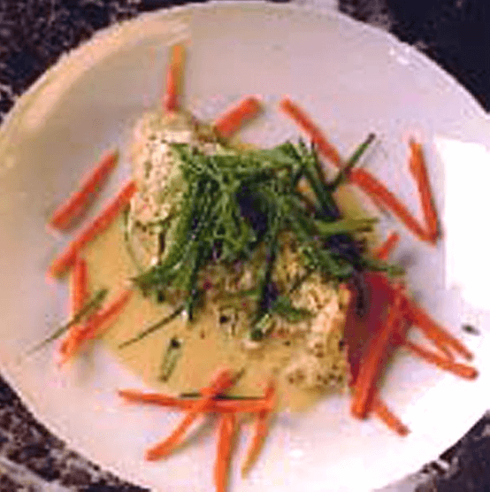 Jasmine Tea-steamed Fillet of Opakapaka with Coriander Butter Sauce
