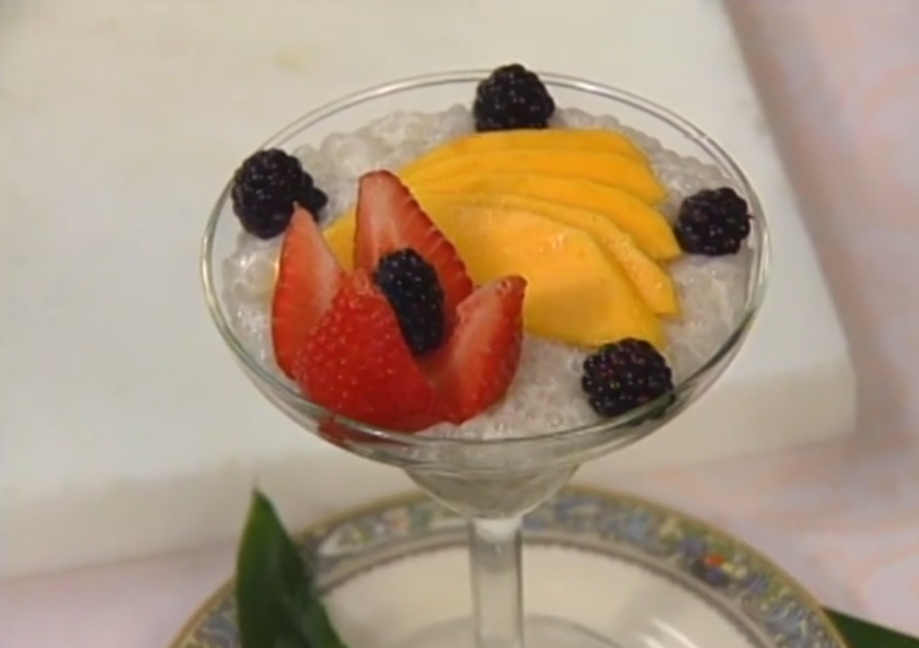 Cold Tapioca with Coconut Milk, Mango, and Berries