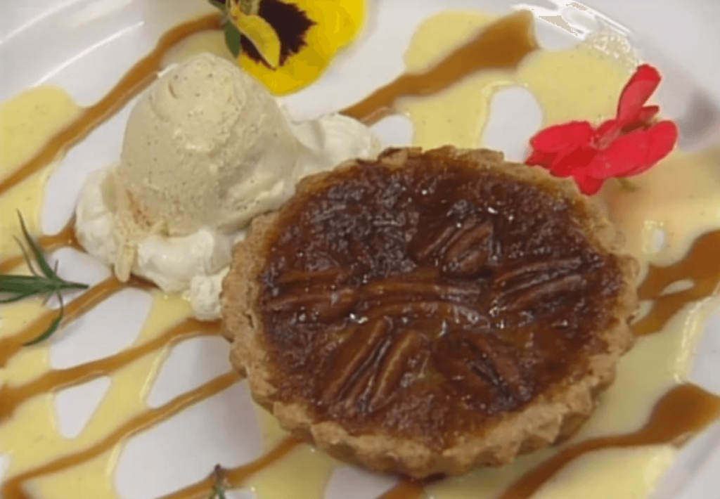 Sweet Potato-Pecan Pie with Wild Rice Crust and Star Anise Ice Cream