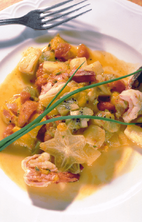 Shrimp Sautéed in Tropical Fruit Salsa