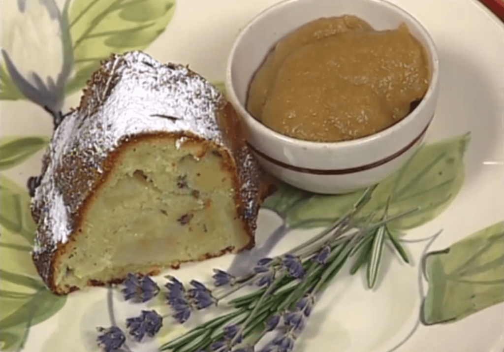 Pound Cake with Lavender and Apples