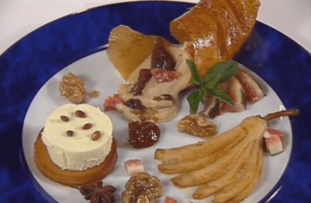 Custard with Anise and Caramel Autumn Fruits