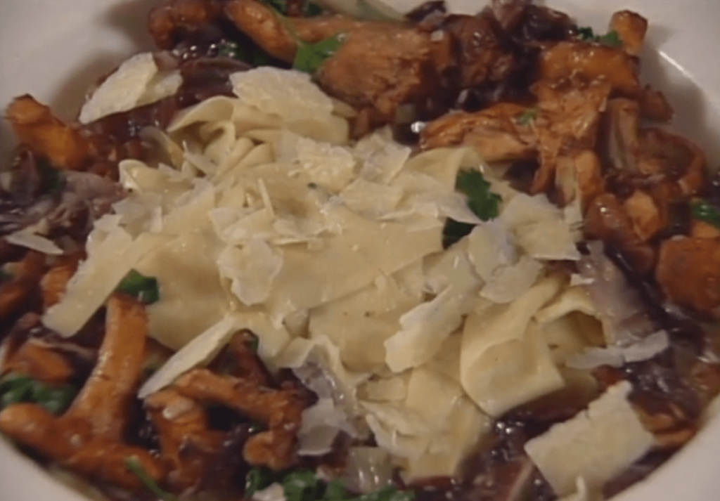 Fresh Egg Pappardelle with Chanterelles and Radicchio
