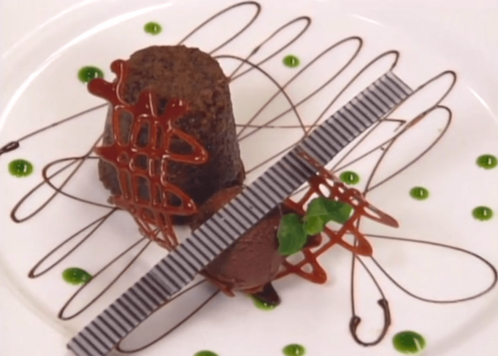 Milk Chocolate-Banana Cake with Gianduja Sorbet