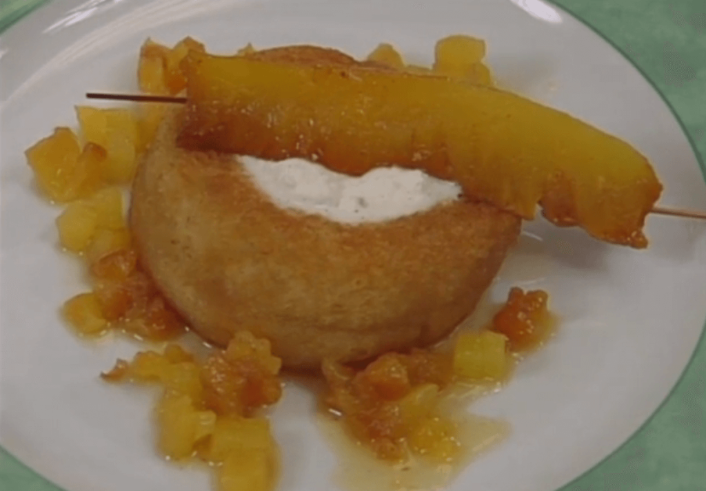 Rum Baba and Spiced Pineapple in Aged Rum Sauce