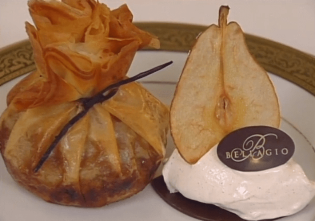 Caramelized Pear Pocket with Cinnamon Ice Cream