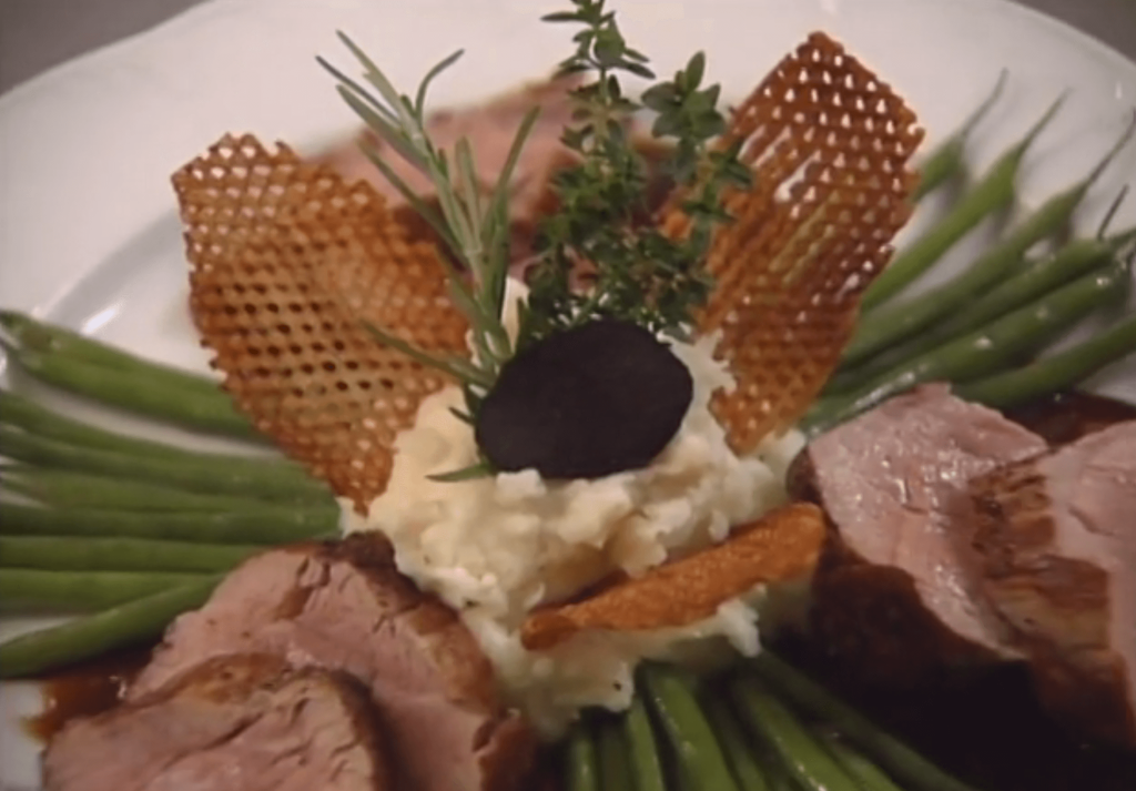 Veal Tenderloin au Poivre, Morel Mushrooms, Horseradish Potatoes,  and Truffle-Shallot Butter