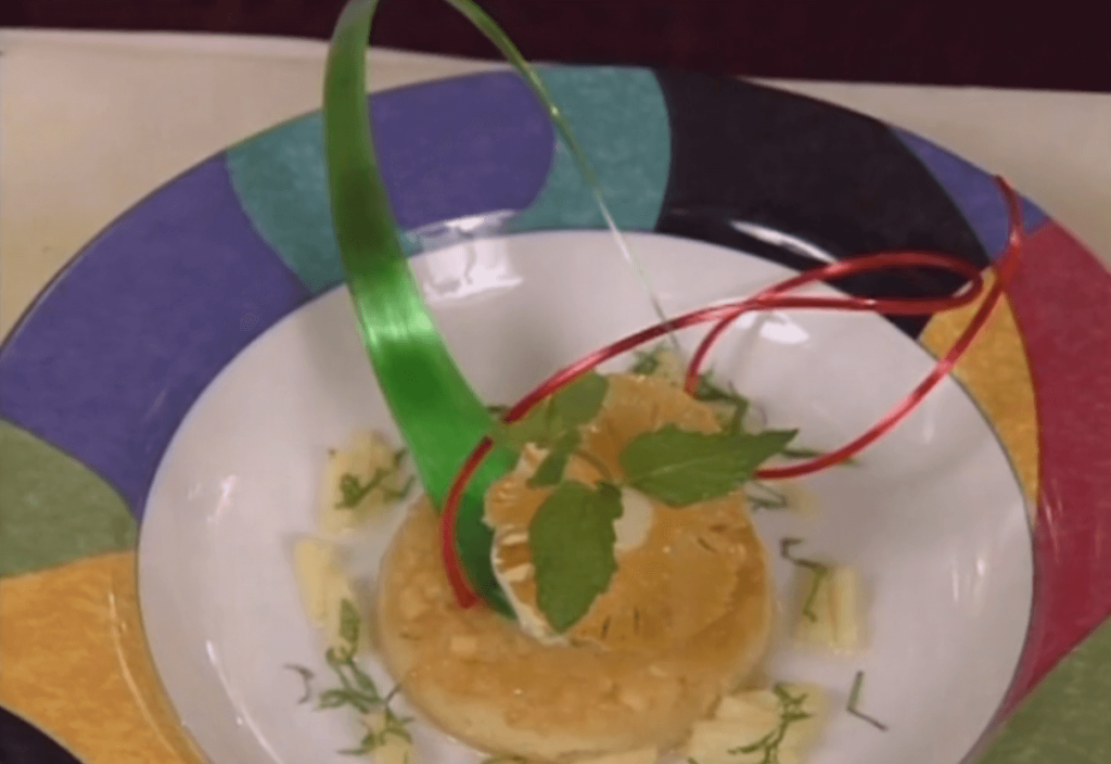 Cane Vodka-Pineapple Upside-down Cake with Passion Fruit Yogurt Sorbet