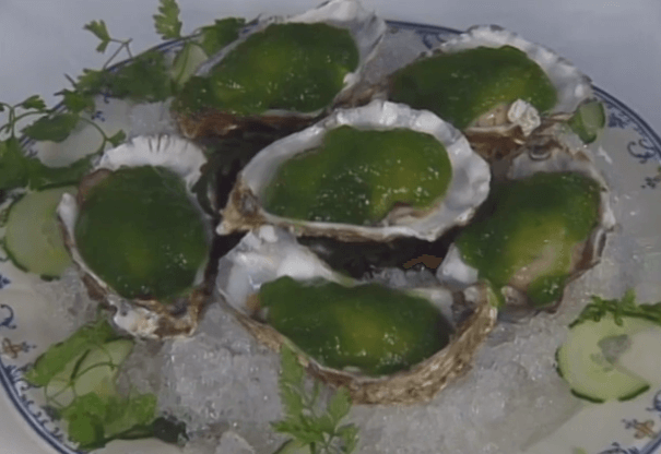 Oysters in Cucumber Jelly with Red Wine Vinegar
