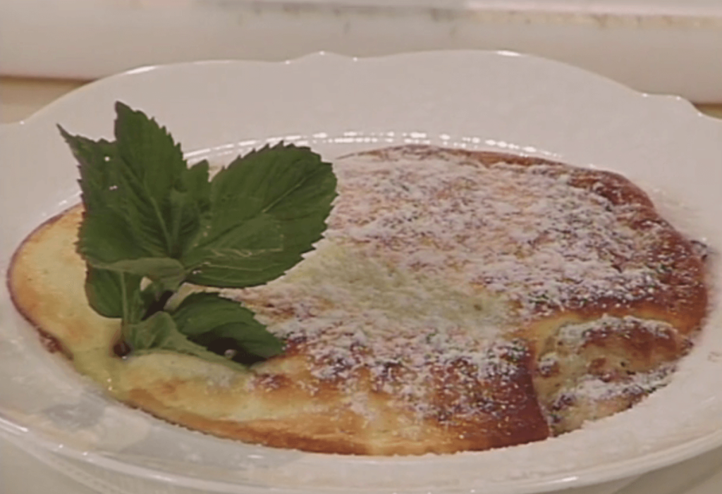 Apple and Orange-filled Crêpes with Ricotta-Ginger Topping