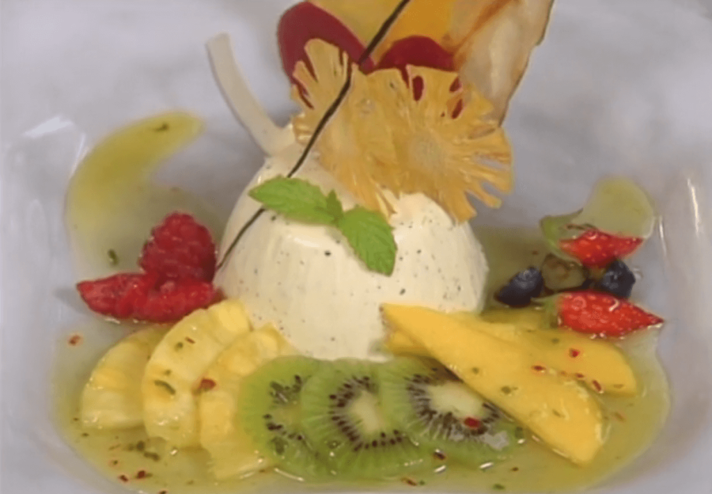 Fruit and Lemongrass Panna Cotta