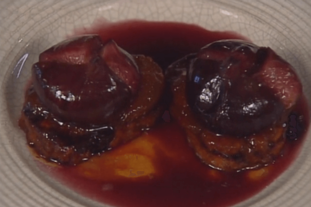 Roasted Figs in Port Wine on Fruit Bread with Apricot Marmalade