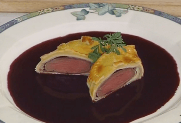 Venison in Sour Cream Dough with Elderberry Sauce