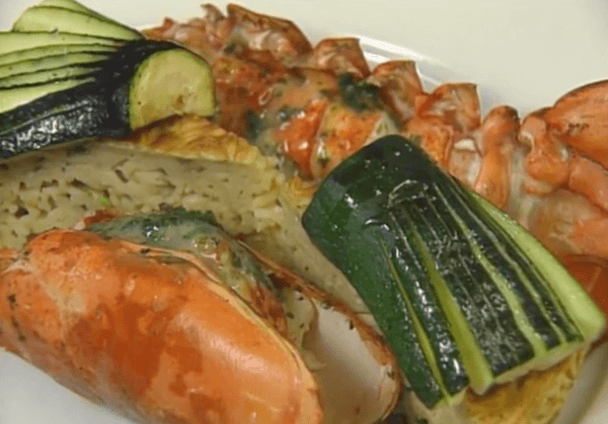 Smoked Lobster with Chinese Noodle Cake and Tarragon Butter