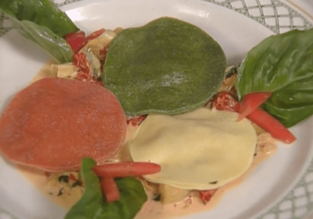 Lobster Ravioli with Artichoke-Tomato Sauce