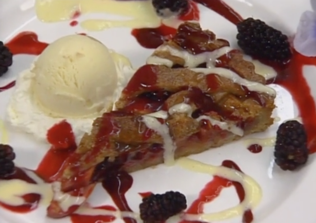 Blackberry and Nectarine Tart with Ginger-Macadamia Nut Ice Cream